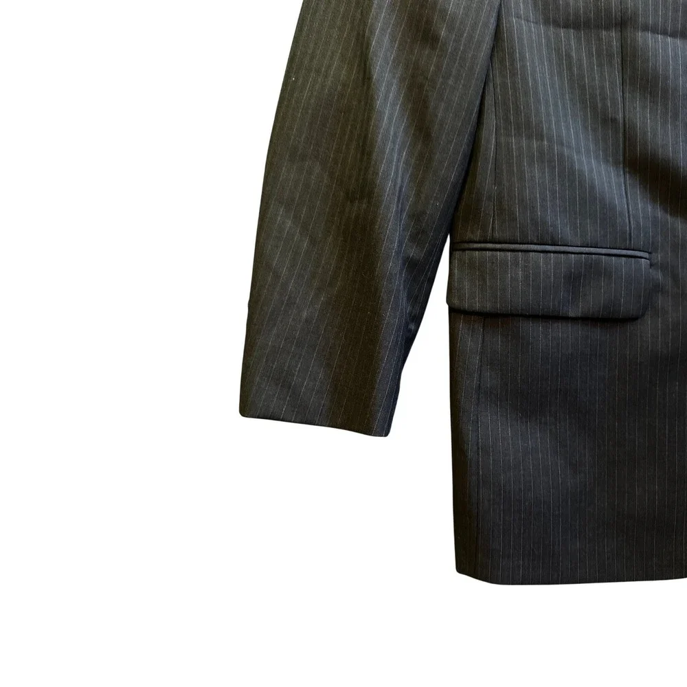 Joseph & Feiss Dark Gray Pinstripe Wool Blazer Men's 42R